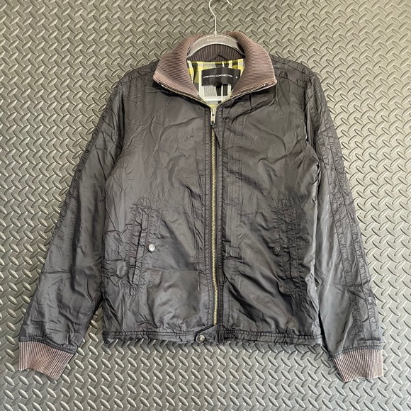 French Connection Black Full Zip Up Bomber Jacket Casual Wear‎ Men's Size S - Picture 1 of 9